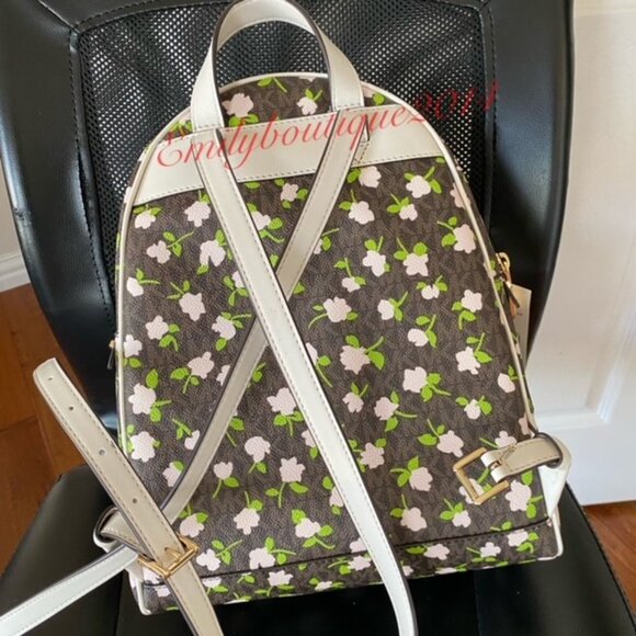 NWT Michael Kors Retail Rhea Zip Signature Rose Flowers Print Bag Backpack main image 6